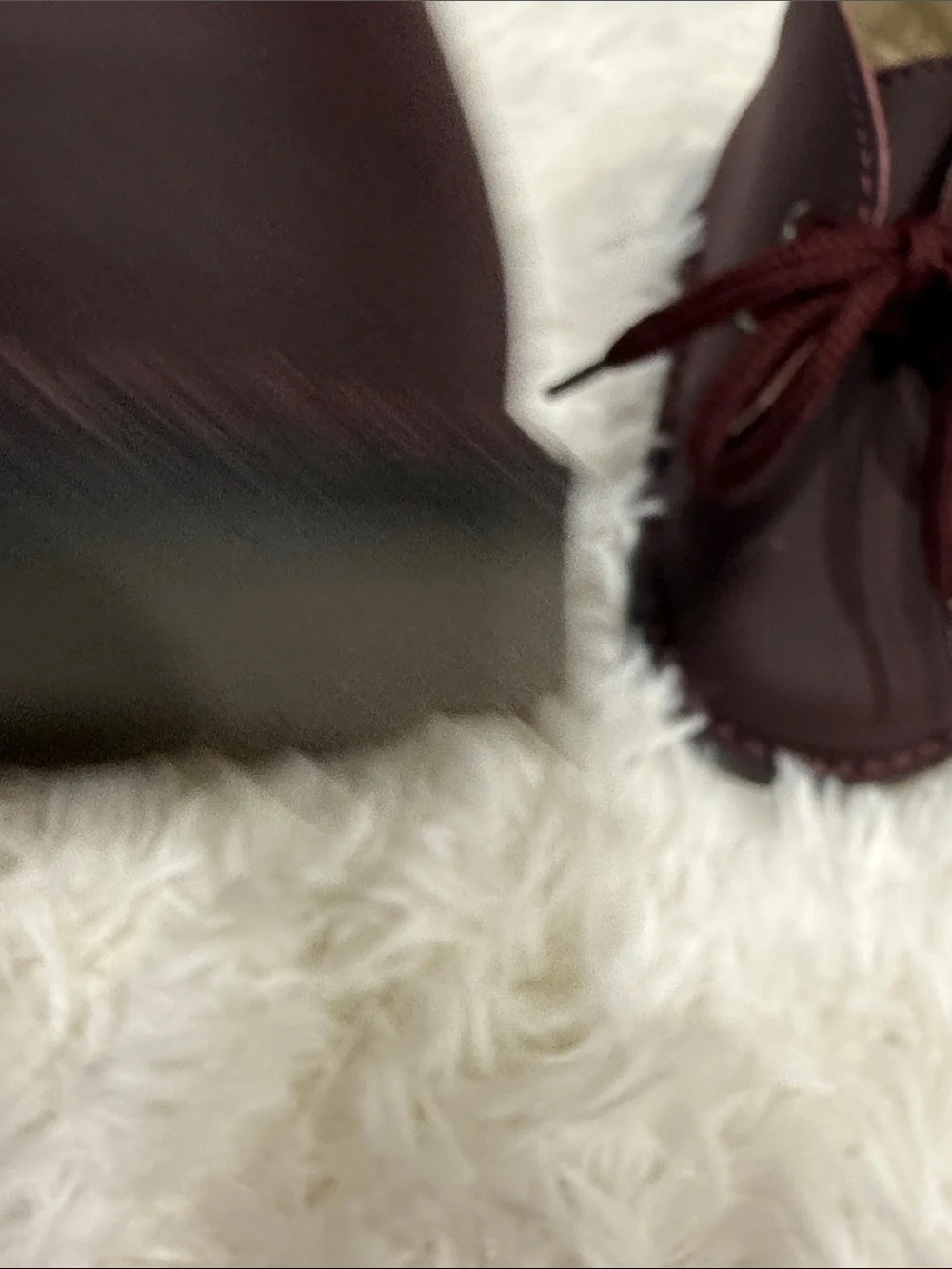Kids Lace-Up Leather Booties in Burgundy